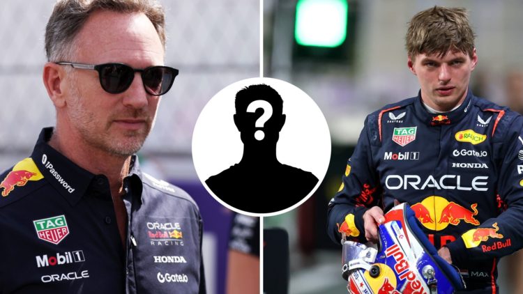 Christian Horner (left) on the grid at the Saudi Arabian Grand Prix F1 Academy race, Max Verstappen (right) taking his helmet off after the Saudi A...