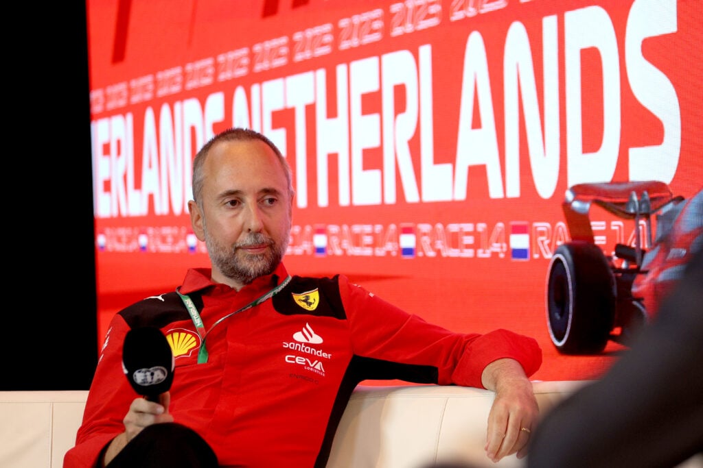 Enrico Cardile taking part in a press conference at the 2024 Dutch Grand Prix