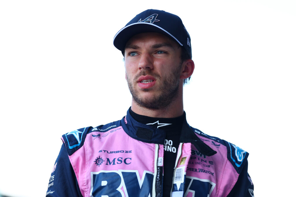 Pierre Gasly in his Alpine gear following an F1 session.