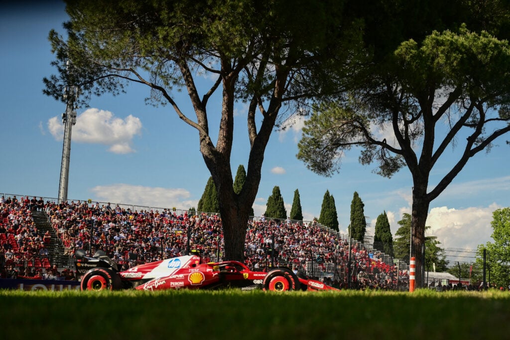 Ferrari driver Lewis Hamilton on track during qualifying for the 2025 F1 Emilia Romagna Grand Prix at Imola