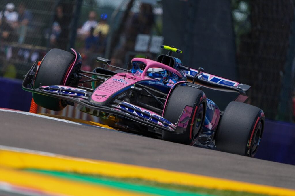 Franco Colapinto of Alpine during qualifying for the 2025 Emilia Romagna Grand Prix