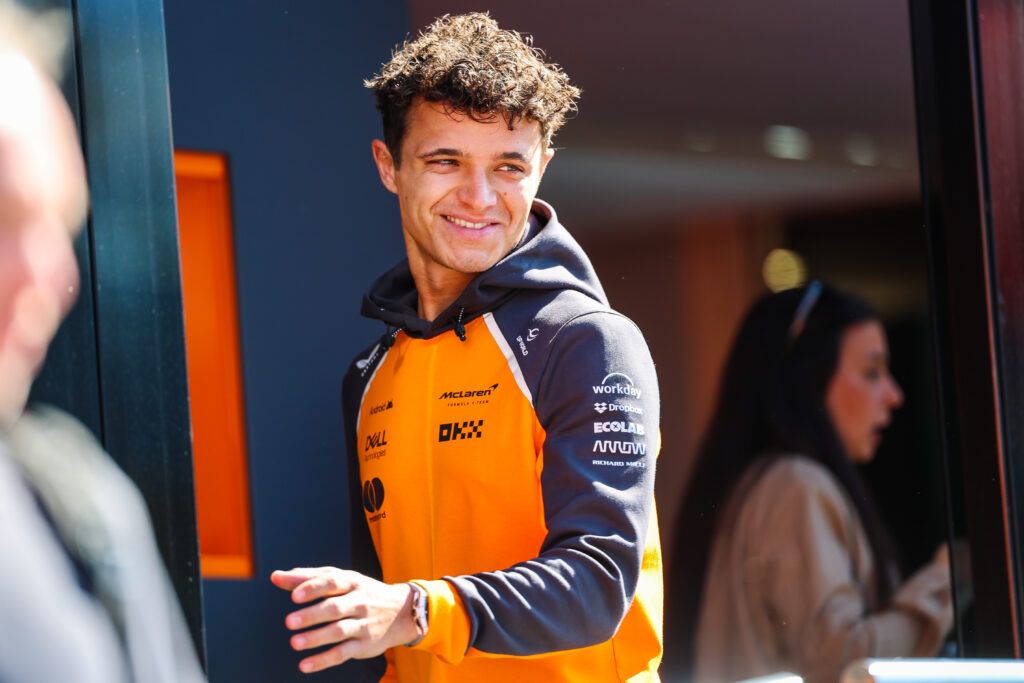 Lando Norris of McLaren in the F1 paddock