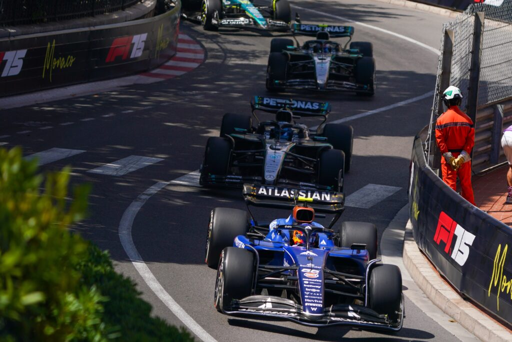 Williams driver Carlos Sainz on track during the 2025 F1 Monaco Grand Prix