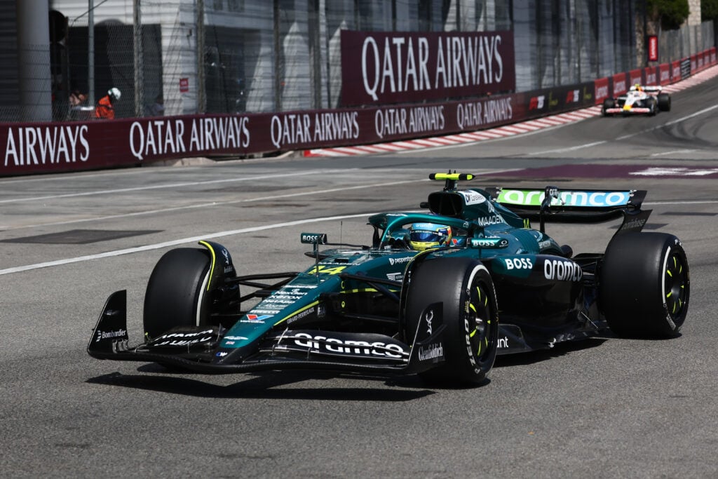 Fernando Alonso of Aston Martin at the 2025 Monaco Grand Prix