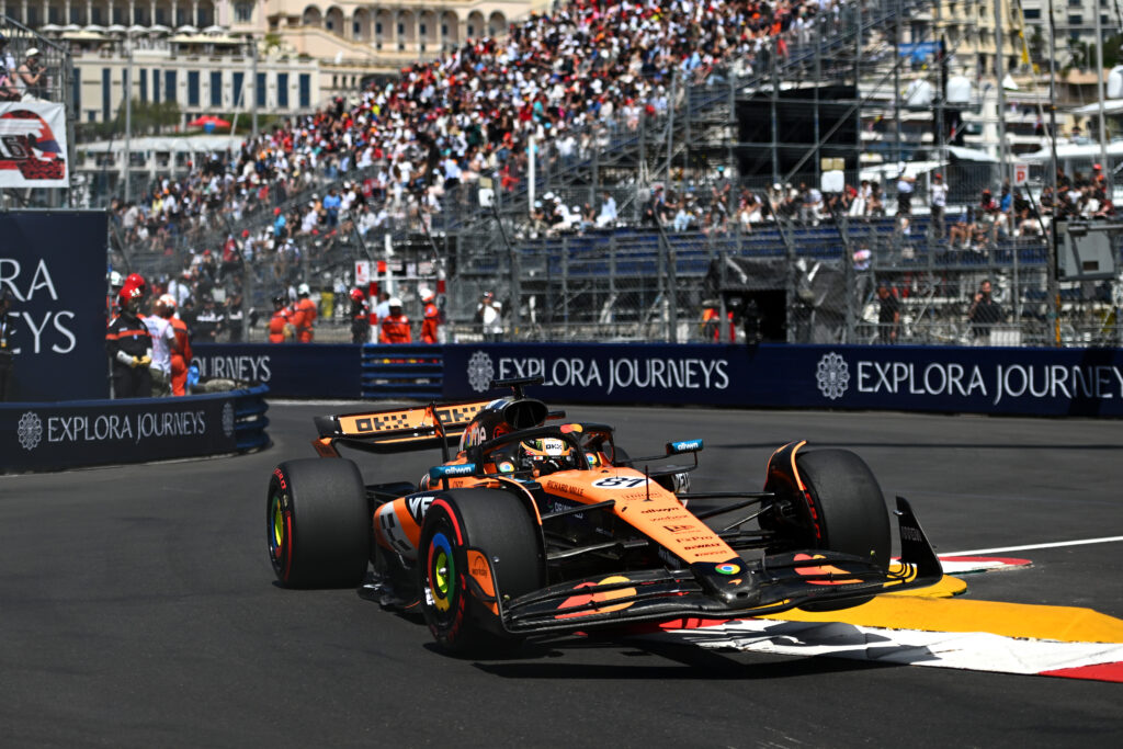 Oscar Piastri in practice for the Monaco Grand Prix.