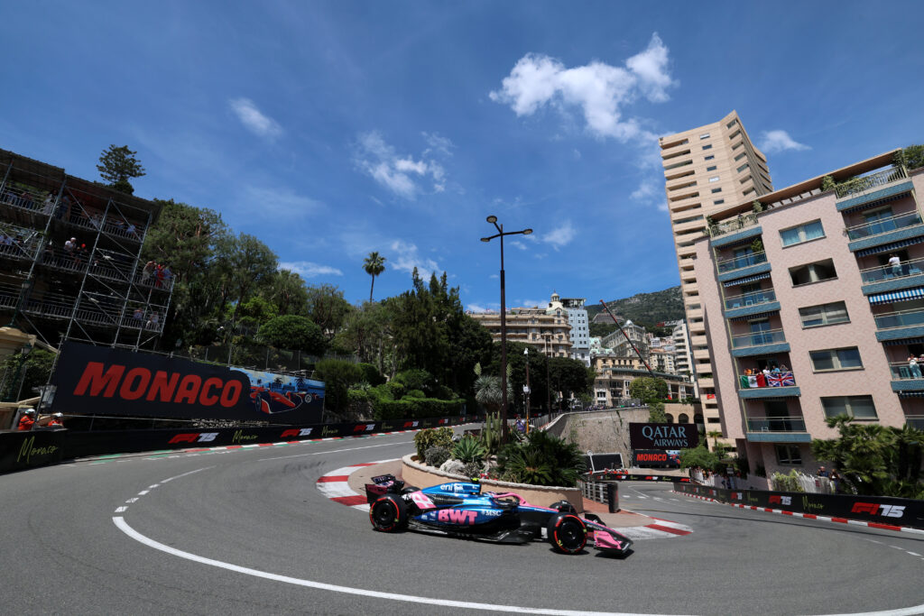 Alpine driver Franco Colapinto on track during FP3 for the 2025 F1 Monaco Grand Prix