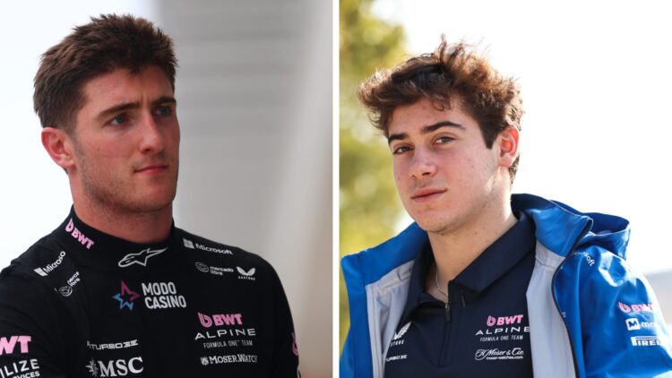 Split image of Alpine drivers Jack Doohan (L) and Franco Colapinto (R)