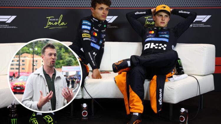 Lando Norris and Oscar Piastri at the 2025 Emilia Romagna Grand Prix for McLaren and Daniil Kvyat