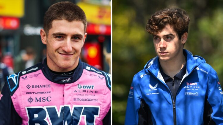 Split image of Jack Doohan (L) at the 2025 Australian Grand Prix and Alpine driver Franco Colapinto (R)
