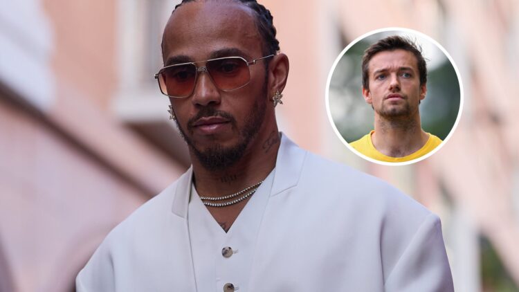 Ferrari driver Lewis Hamilton at the Monaco Grand Prix, inset, Jolyon Palmer