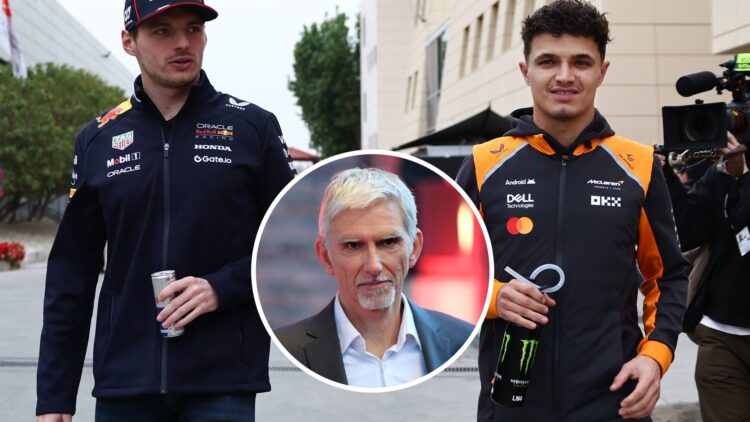 Max Verstappen walks with Lando Norris during 2025 Formula 1 pre-season testing