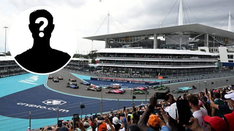 A view from the grandstand of the start of the 2025 Miami Grand Prix