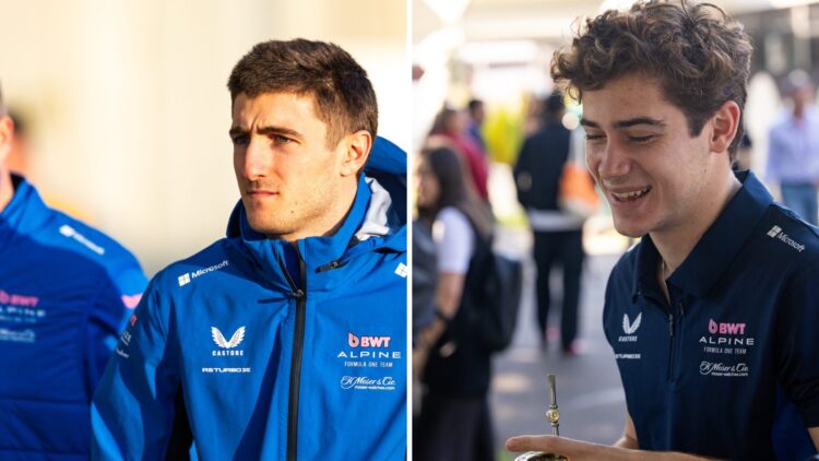 Jack Doohan (left) at the Japanese Grand Prix, Franco Colapinto (right) holding a cup of mate