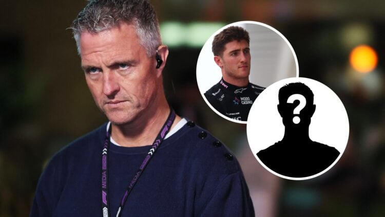 Ralf Schumacher at the Qatar Grand Prix, inset, Jack Doohan at the Miami Grand Prix