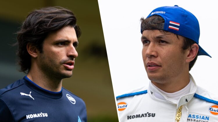 Williams drivers Carlos Sainz and Alex Albon at the 2025 F1 Miami Grand Prix