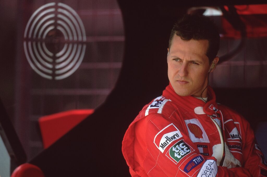 Michael Schumacher in the Ferrari garage at the 2001 F1 Canadian Grand Prix