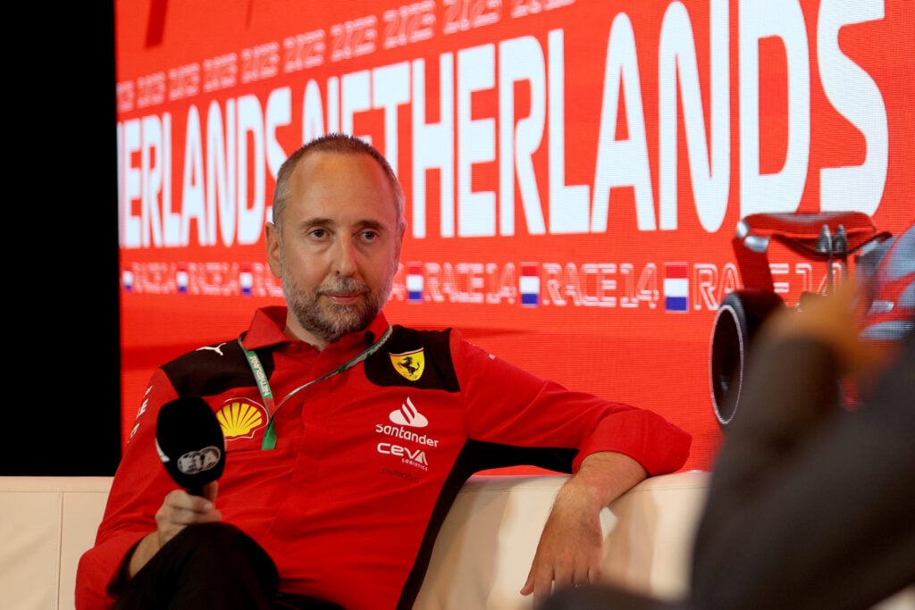 Former Ferrari engineer Enrico Cardile in a press conference