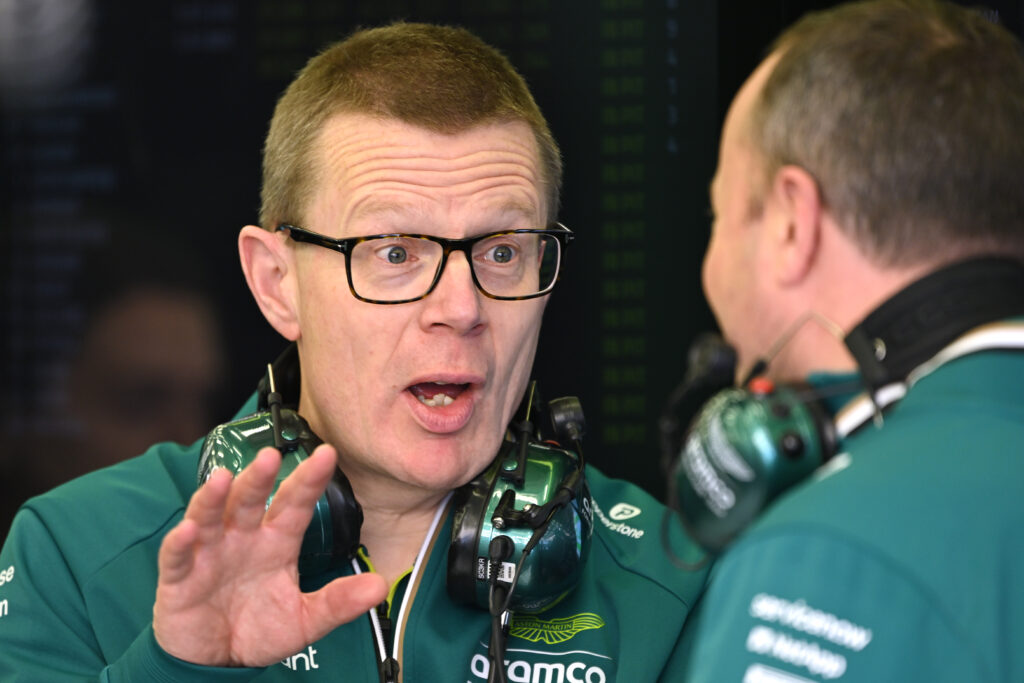 Aston Martin CEO and team principal Andy Cowell in the garage during 2025 F1 Testing in Bahrain
