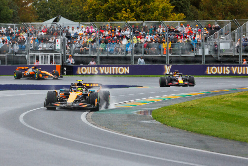 McLaren driver Lando Norris leads the 2025 F1 Australian Grand Prix