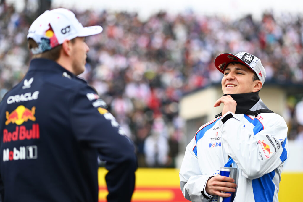 Max Verstappen and Isack Hadjar at the 2025 Japanese Grand Prix