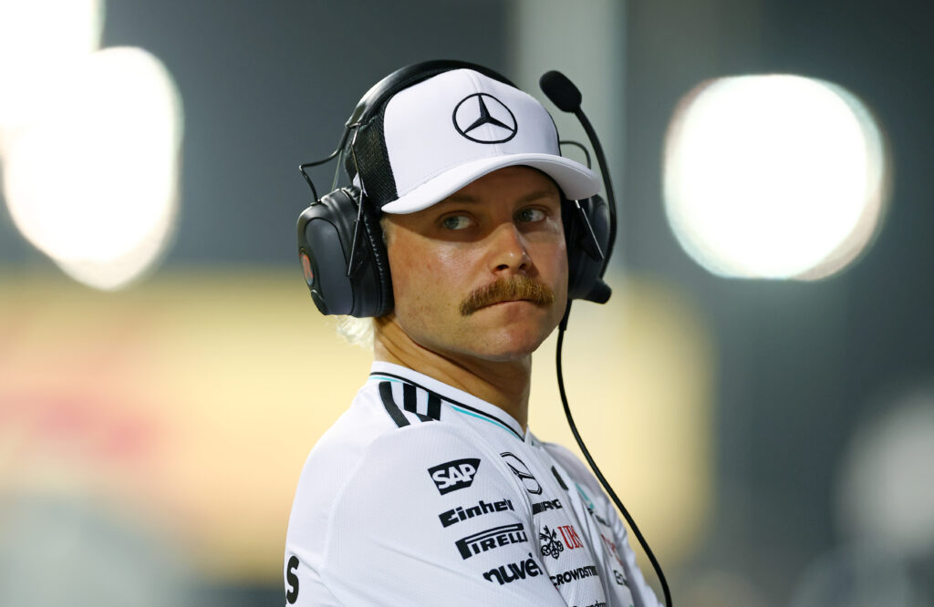 Mercedes reserve driver Valtteri Bottas at the 2025 F1 Bahrain Grand Prix