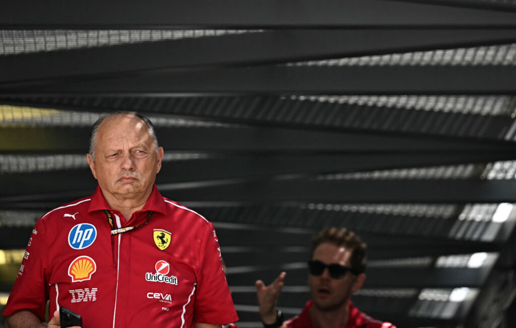 Ferrari team principal Fred Vasseur arriving at a press conference at the Monaco Grand Prix