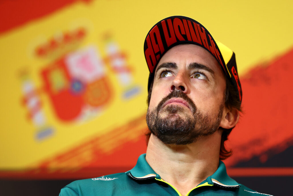Fernando Alonso during the Spanish Grand Prix press conference.