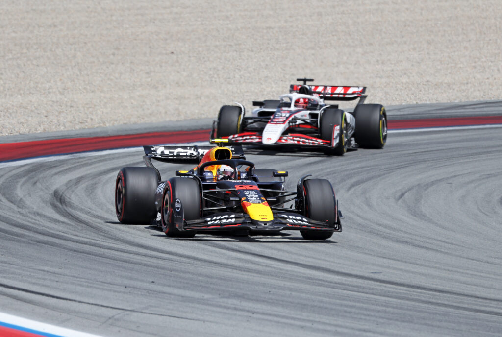 Red Bull Racing driver Yuki Tsunoda racing at the Spanish Grand Prix