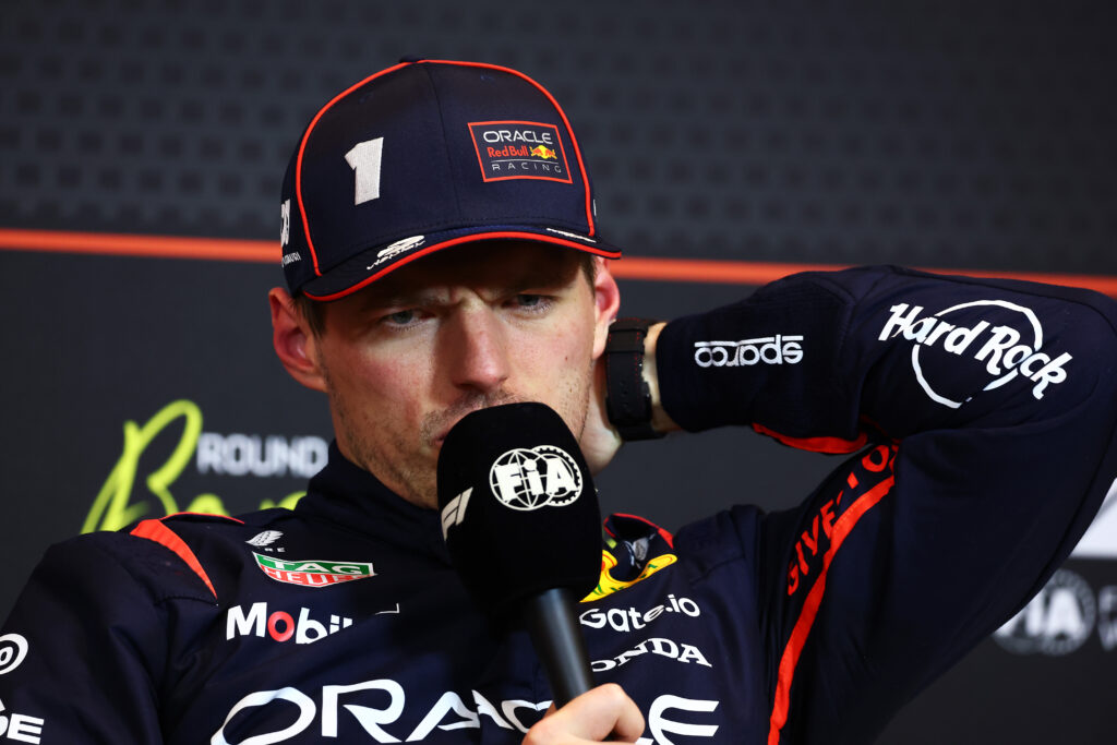 Max Verstappen of Red Bull in an interview at the 2025 Spanish Grand Prix