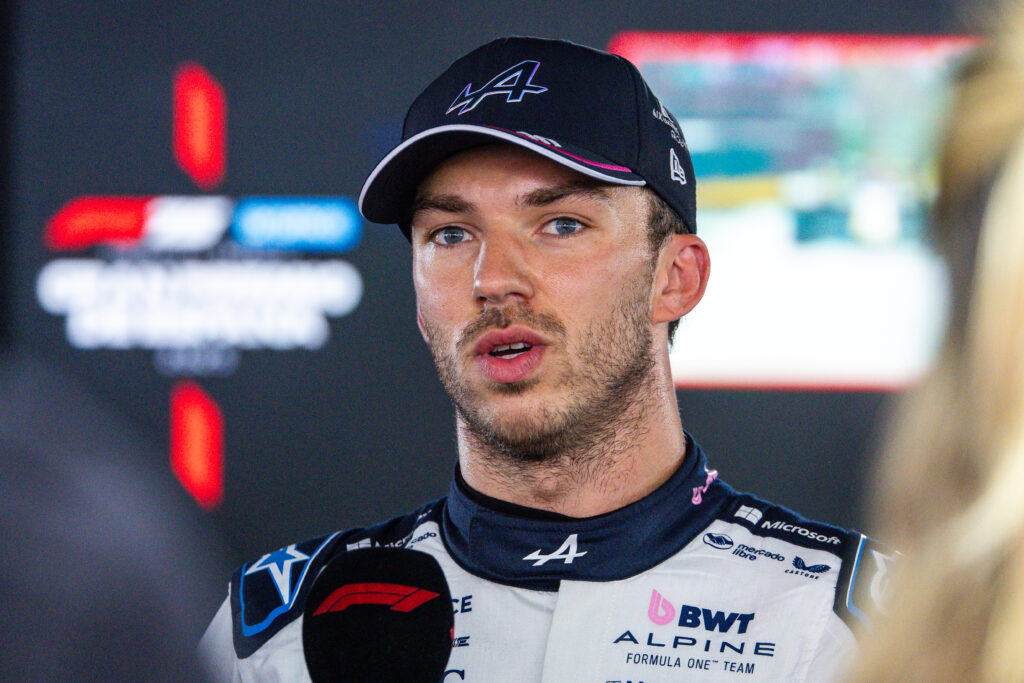 Alpine driver Pierre Gasly being interviewed after qualifying for the 2025 Spanish Grand Prix