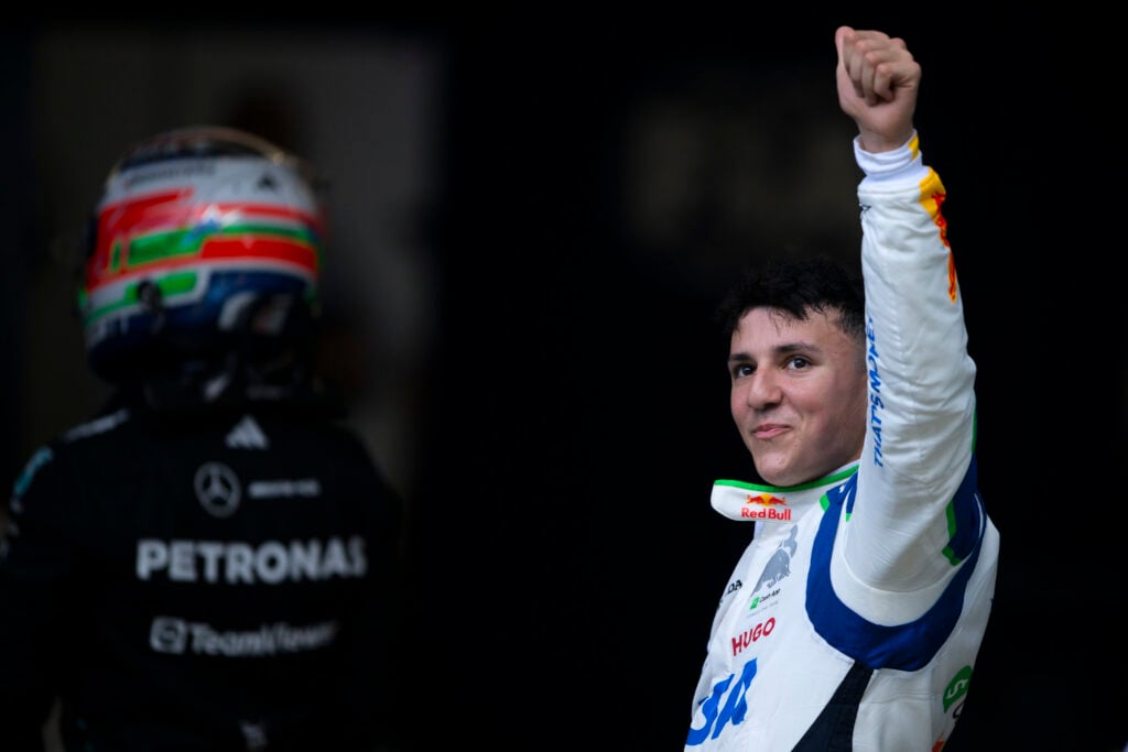 Isack Hadjar after qualifying at the 2025 Spanish Grand Prix