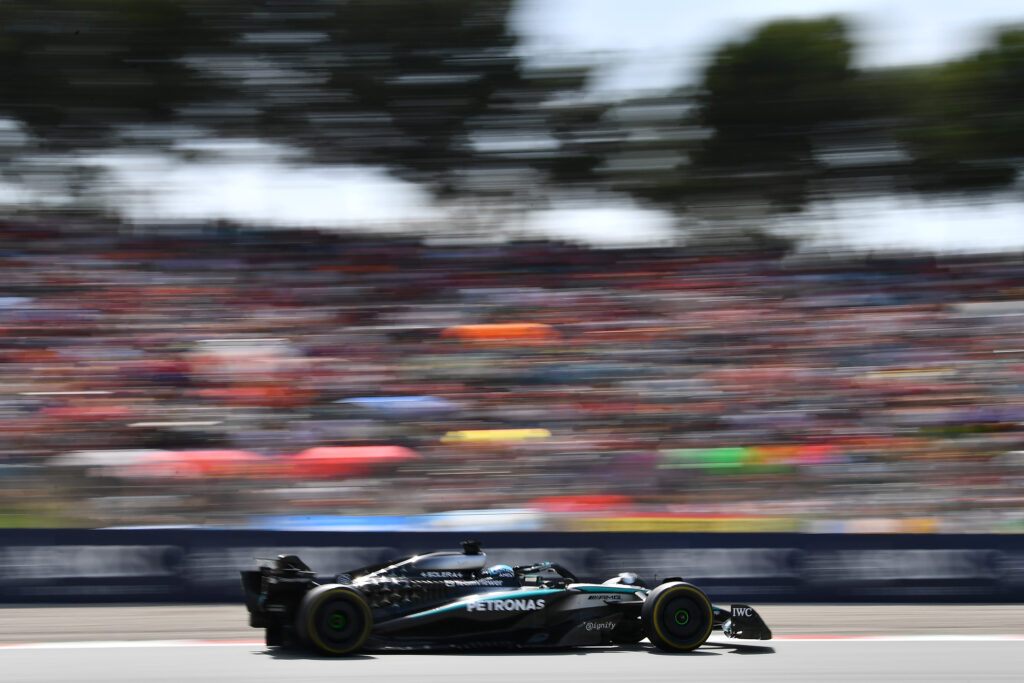 George Russell driving during the 2025 Spanish Grand Prix