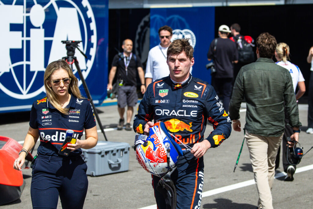 Red Bull Racing driver Max Verstappen walking through the paddock at the Spanish Grand Prix