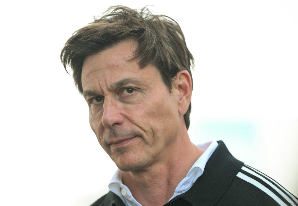 Mercedes team principal Toto Wolff speaks the media before qualifying for the 2025 F1 Canadian Grand Prix