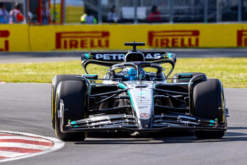 George Russell in qualifying for the Canadian Grand Prix.