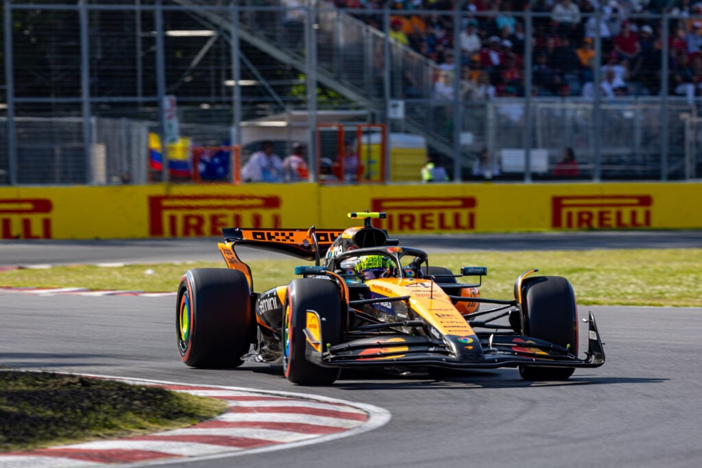 McLaren driver Lando Norris on track during qualifying for the 2025 F1 Canadian Grand Prix