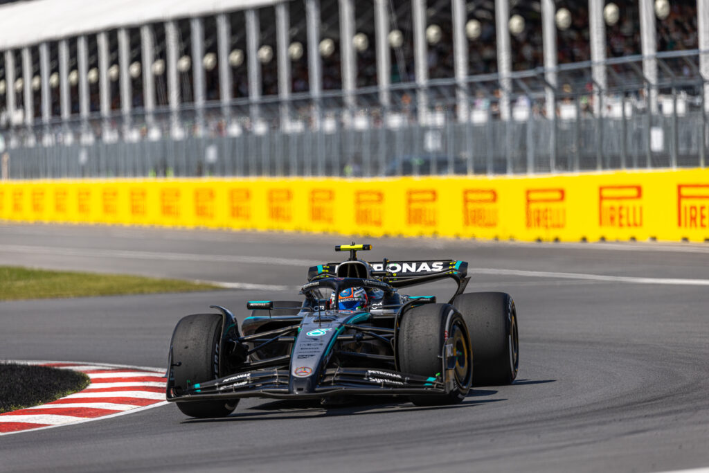 Mercedes driver Andrea Kimi Antonelli racing at the Canadian Grand Prix