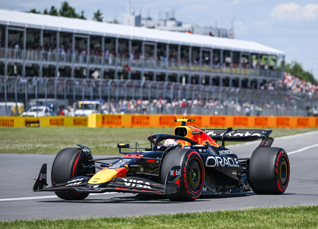 Red Bull driver Yuki Tsunoda on track during the 2025 F1 Canadian Grand Prix