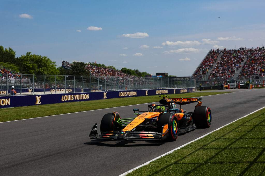McLaren driver Lando Norris racing at the Canadian Grand Prix