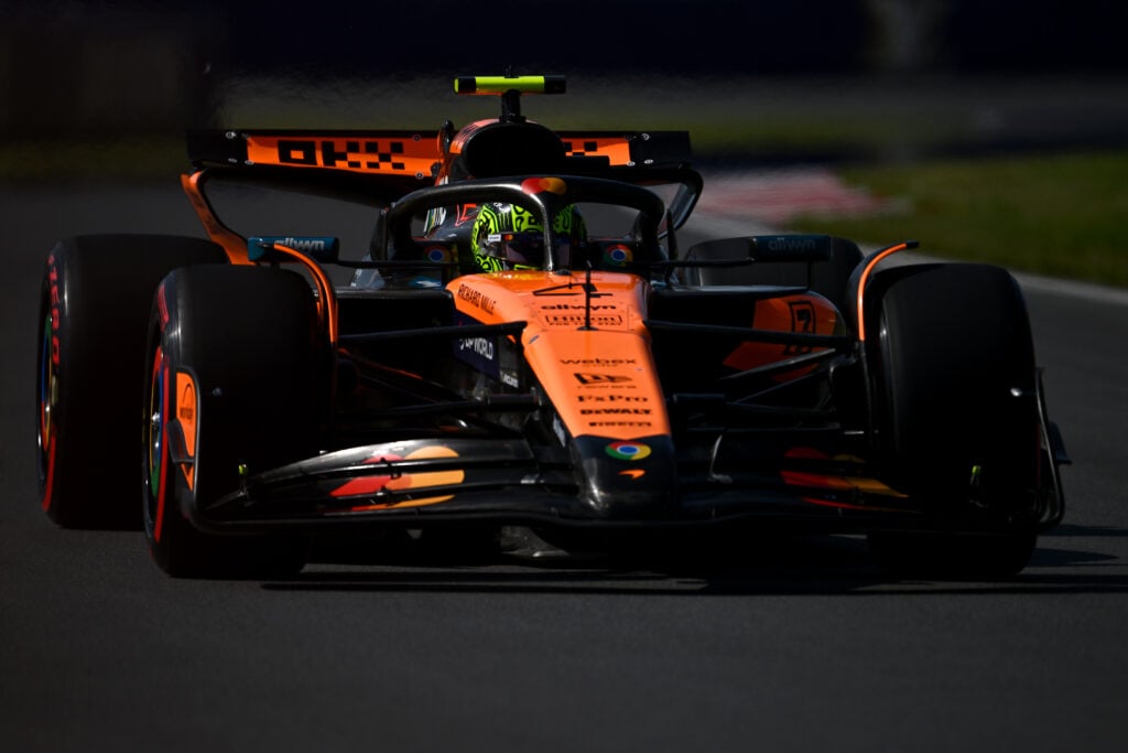 McLaren driver Lando Norris on track during qualifying for the 2025 F1 Canadian Grand Prix