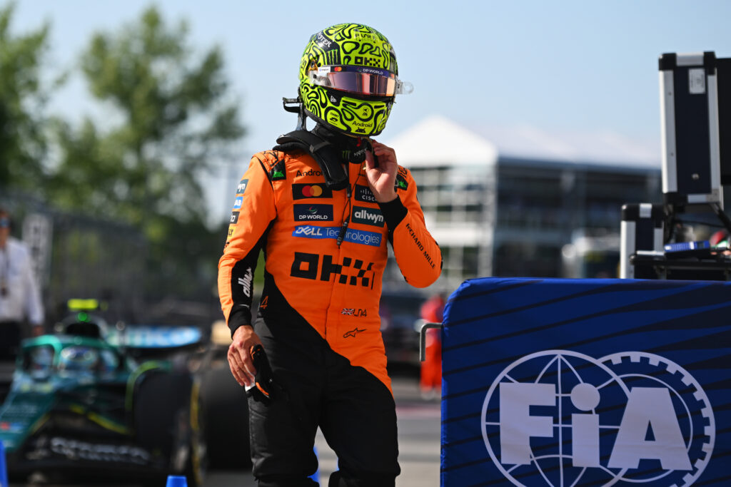 Lando Norris at the end of qualifying for the 2025 Canadian Grand Prix.