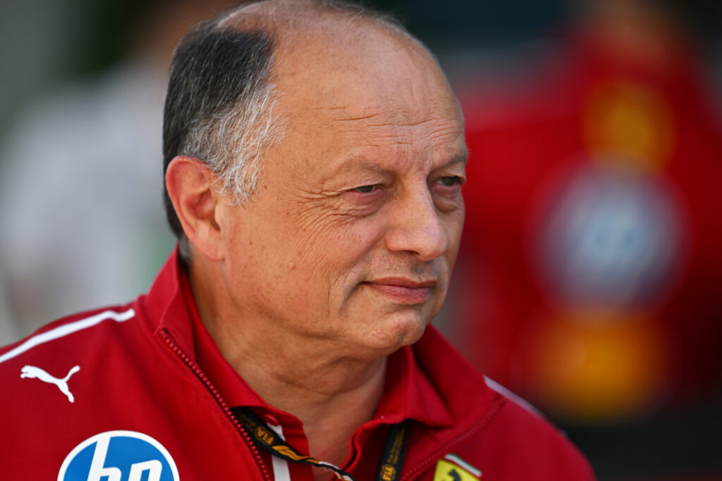 Fred Vasseur of Ferrari looks on