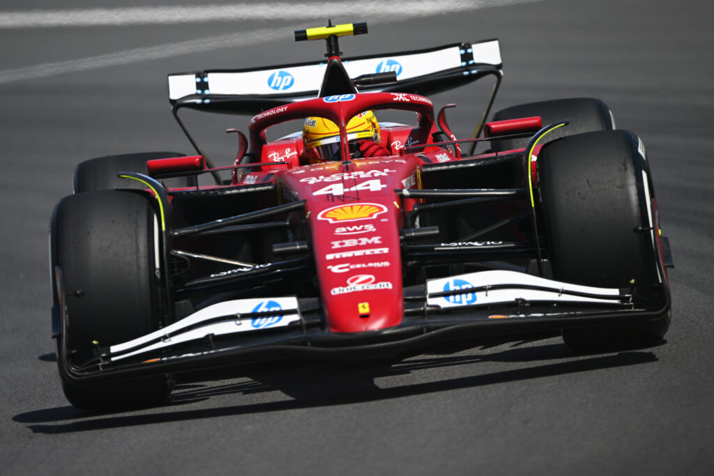 Lewis Hamilton driving his Ferrari SF-25 at the 2025 Canadian Grand Prix