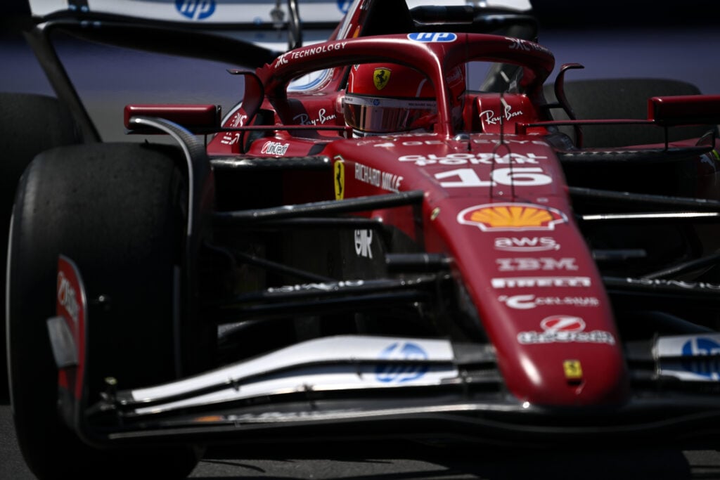 Charles Leclerc driving his Ferrari SF-25 at the 2025 Canadian Grand Prix