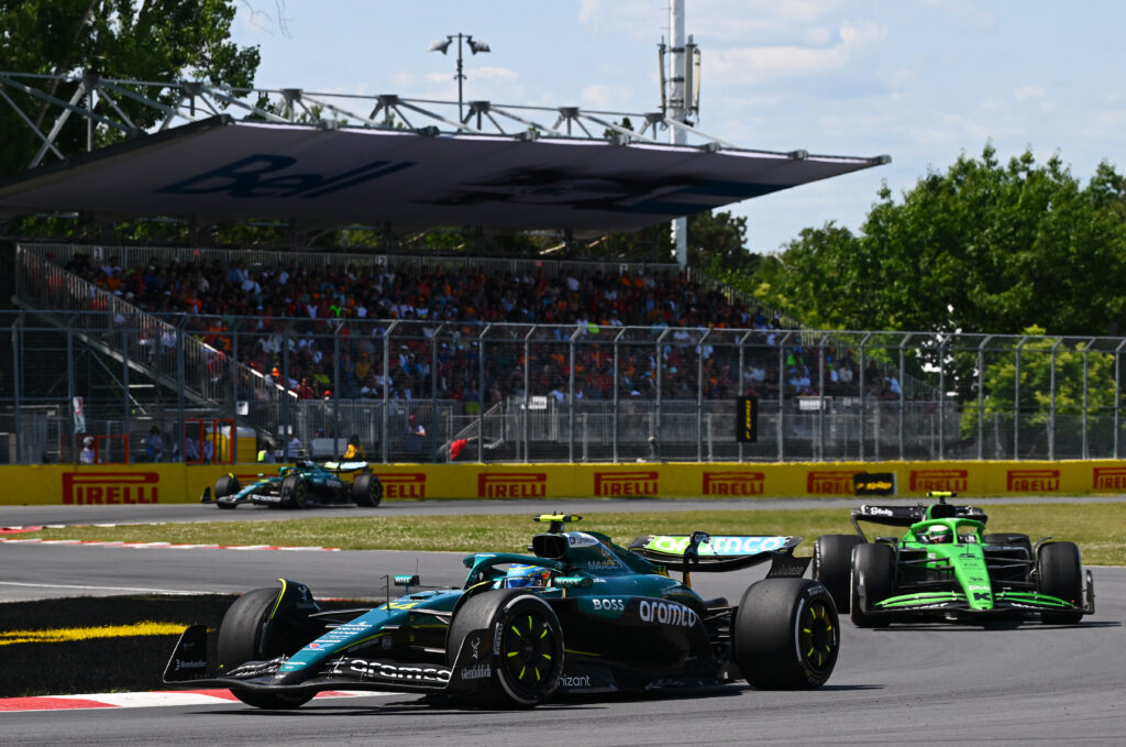 Fernando Alonso of Aston Martin on track during the 2025 F1 Canadian Grand Prix