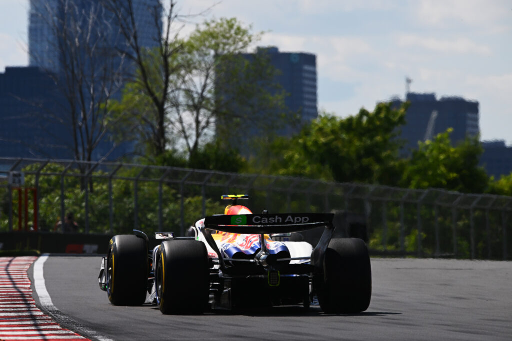 Racing Bulls driver Liam Lawson on track during the 2025 F1 Canadian Grand Prix