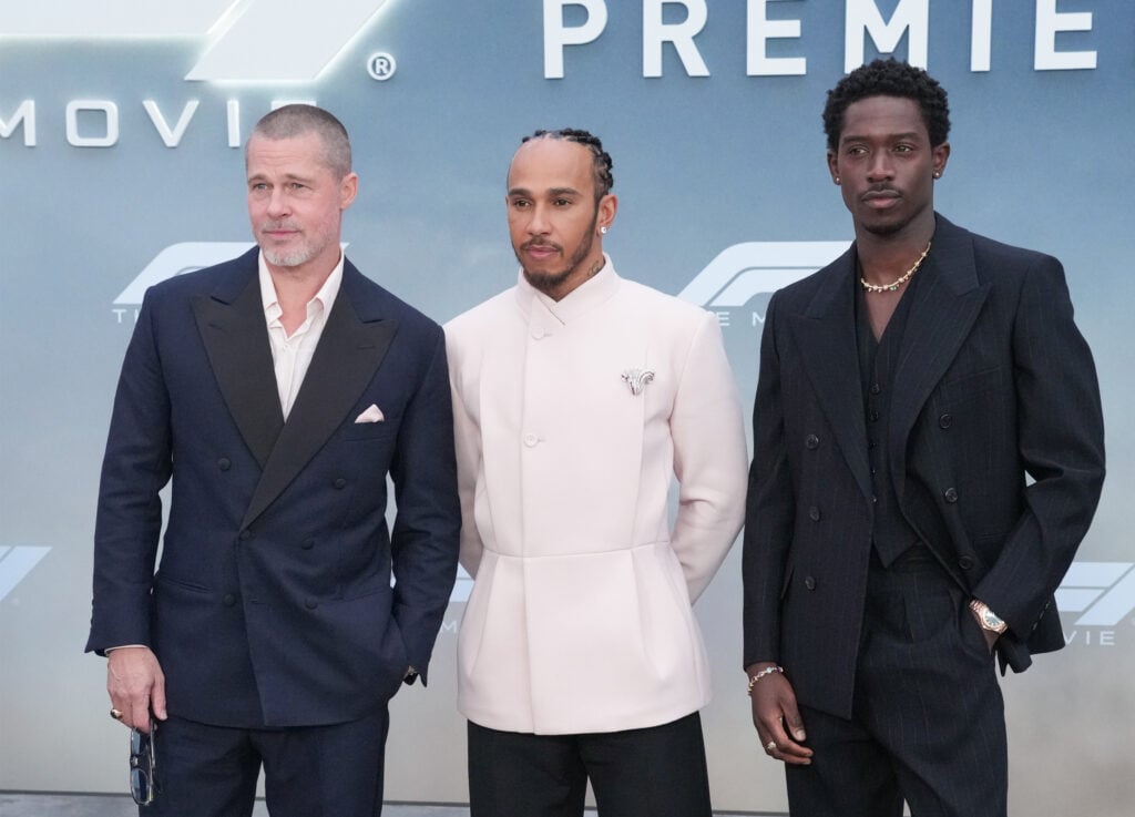 Brad Pitt, Lewis Hamilton and Damson Idris at the F1 World Premiere