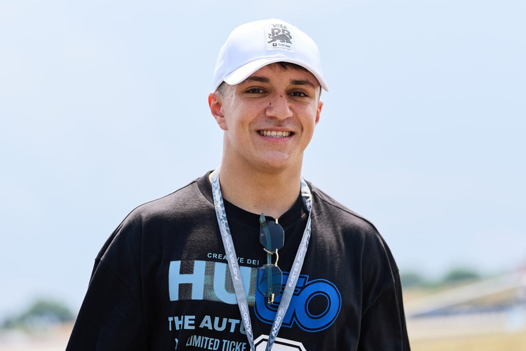 Racing Bulls F1 driver Isack Hadjar at the 2025 MotoGP Italian Grand Prix