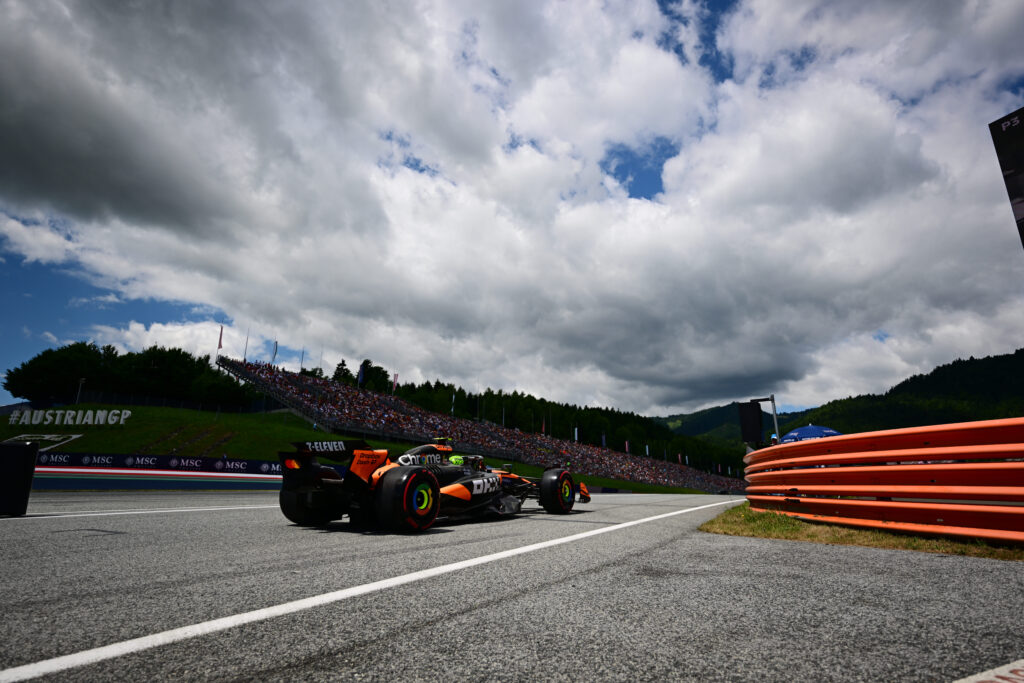 McLaren driver Lando Norris on track during qualifying for the 2025 F1 Austrian Grand Prix