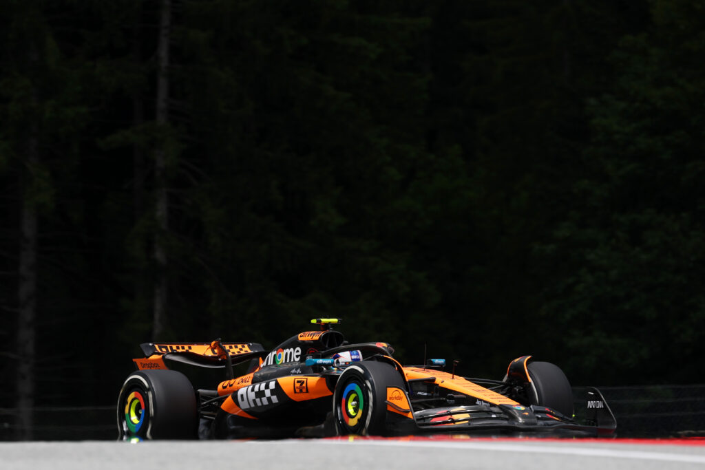 Alex Dunne driving the MCL39 during FP1 at the 2025 Austrian Grand Prix